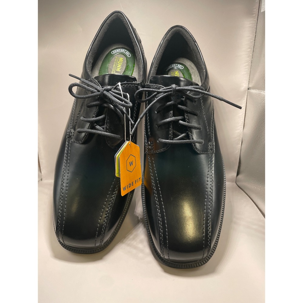 Nunn Bush Kore Mens Black Leather Lace Up Bicycle Toe Oxford Shoes 11W 84356-001